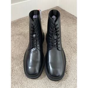 New ASOS Men’s Black Chunky Combat Boots Lace Up Lug Sole Size 12